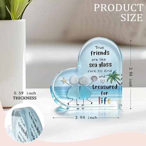 Friends Gifts Quote Heart Keepsake, Friendship Gift for Your Bestie, Soul Sister & Female Companion | Uplifting Emotional Support Present for Women, Birthday Gift Idea & Treasured Appreciation Token B0GJD78ZF9