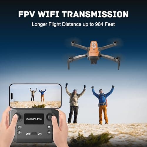 Drones with Camera for Adults 4K - GPS Drone with Auto Return, Brushless Motor, Foldable Mini RC Quadcopter for Kids Beginners with FPV Live Video, Follow Me, 2 Batteries Long Flight Time Under 249g