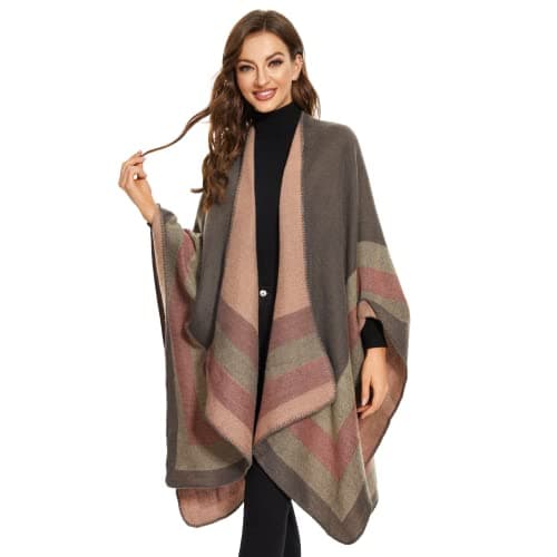 Shawl Wraps for Women, Elegant Knitted Cape Open Front Poncho Scarf Blanket Cardigan Coat for Spring, Autumn, and Winter B0B7B2BH9P