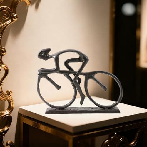 Cast Iron Art Sculpture Home Decoration Statue for The Bicycle Enthusiast Metal Figurine Art Home Décor for Runner Sportsman Cyclist Bicycle Enthusiast (4# Cyclist) B07QDYFNB8