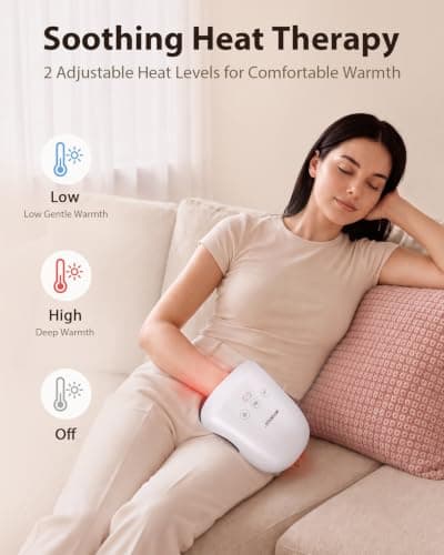 CINCOM Hand Massager - Cordless Hand Massager with Heat and Compression for Arthritis and Carpal Tunnel, Gifts for Women(White)