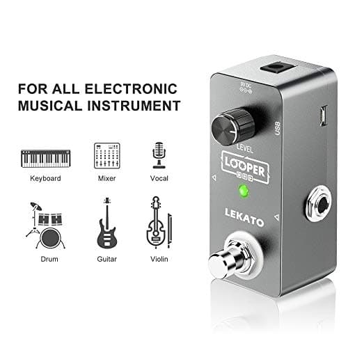 LEKATO Guitar Looper Effect Pedal Loop Pedal 5 Minutes Looping Time Looper Pedal ONE Looper Unlimited Overdubs