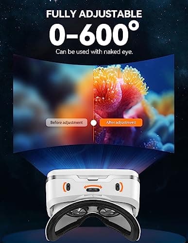 TECKNET VR Headset for Phone, Virtual Reality Headsets with HD 110°FOV Anti-Blue Light Lenses & Adjustable Gears, 3D VR Headset for Kids Compatible iPhone Samsung Android 4.7-7.2"