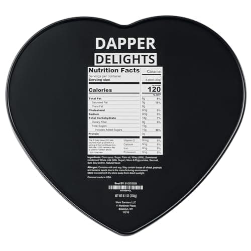 Kiri & Sons Soft Chewy Caramel Whiskey Candy, Premium Gourmet Tin Gift for Father's Day, Black Tin – Salted Caramel