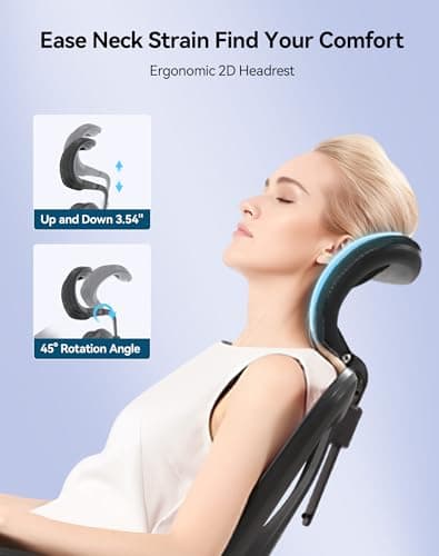 SIHOO M57 Ergonomic Mesh Office Chair, High Back Home Desk Chair with 3D Armrests, Lumbar Support and Adjustable Headrest, Comfortable Computer Chair, Big & Tall Office Chair Hold 330 LBS-Black