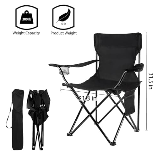 Damei century 4Pack Folding Camping Chairs-Lightweight, Installation-Free, Portable Chair for Beach, Lawn, Outdoor Sports