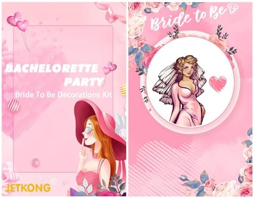 JETKONG 3 Pcs Bachelorette Party Decorations Bridal Shower Crown, Bride to Be Sash&Veil for Women Bachelorette Party Gifts, Bachelorette Party Supplies, Gifts, Favors (Rose Gold)