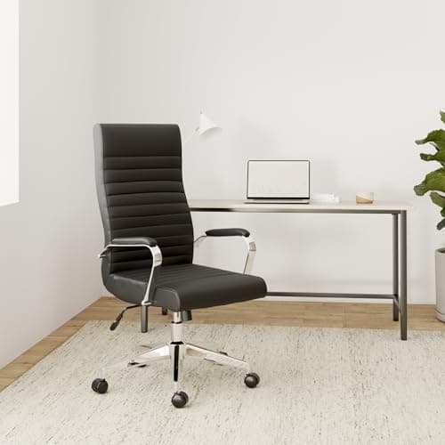 STAPLES Bentura Ergonomic Manager & Executive Office Chair, High Back Swivel, Adjustable Height, Bonded Leather, Black