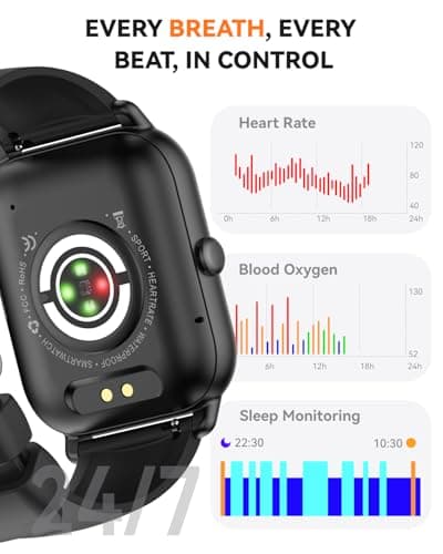 Smart Watches for Men Women(Answer/Make Call), 1.85 inch HD Fitness Tracker Watch with Activity Counter/ Sleep Monitor/ 110+ Sports Modes, IP68 Waterproof Smart Watch for Android iPhone iOS Compatible