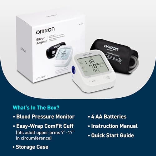 OMRON Silver Blood Pressure Monitor for Home Use & Upper Arm Blood Pressure Cuff - #1 Doctor & Pharmacist Recommended Brand - Clinically Validated - Connect App