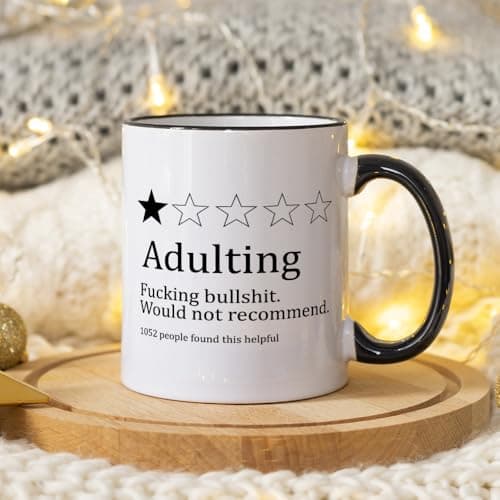 Funny Gifts for Age Ceremony, Hilarious Being an Adult Would Not Recommend Coffee Mug,Birthday Christmas Gifts for 18 Years Old Grown-Up Tea Cup 11 OZ B0DNJHSK26