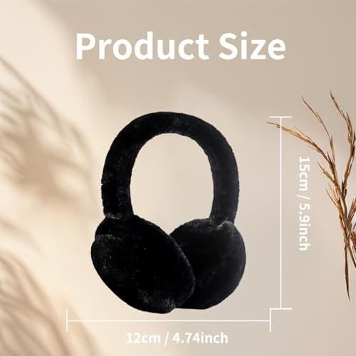 LZEDIRA Ear Muffs for Women Mens, Winter Faux Fur Earmuffs, Fluffy Cute Earmuffs, Foldable Ear Warmers for Mens Cold Outdoor