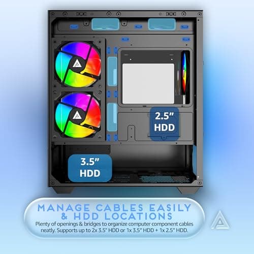 Apevia Phantom-MESH-BK Phantom Micro-ATX Dual-Chamber Mesh Gaming PC Case w/ 5X 120mm ARGB Fans, 366 RGB Modes, Mesh Airflow Performance Front Panel, 240mm Radiator Support, 2X USB3.0, HD Audio, Black