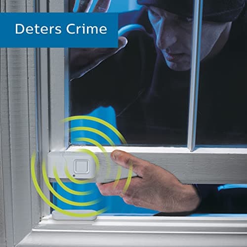 Philips Personal Security Window and Door Alarm, 4 Pack, DIY Protection, Burglar Alert, Wireless, Chime/Alarm, Easy Installation, Ideal for Home, Garage, Apartment, RV and More, LRM3320W/27