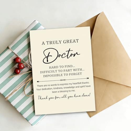 Doctor Thank You Card, Doctor Appreciation Card, Thank You Gift for Doctor with Kraft Envelope and Gold Seal Sticker B0GKYR628V
