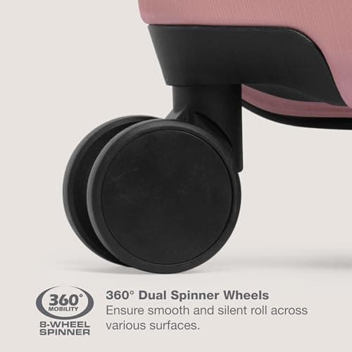 U.S. Traveler Boren Hardside Spinner Luggage With Aluminum Handle, Pink, Checked-Large 30-Inch