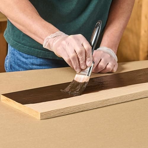 Varathane Total Control Gel Stain | Low Odor Water-Based Formula | Thick Gel Formula for Vertical Surfaces | Ideal for Wood, Metal & Fiberglass | Half Pint | Dark Walnut