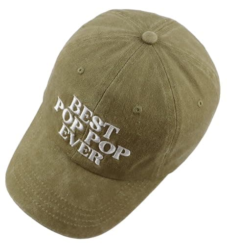 Best Pop Pop Ever Hats for Men Grandpa, Funny Adjustable Cotton Embroidered Dad Baseball Cap B0DPSPL9H4