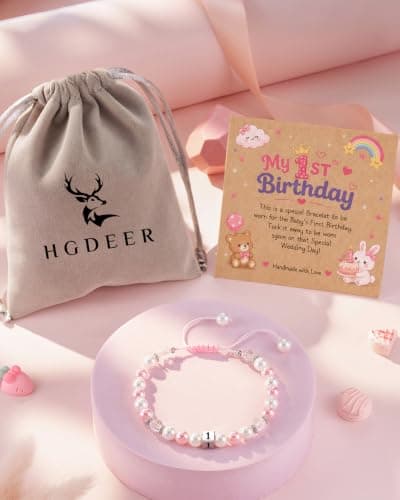 Adjustable 4-9 in Bracelet with Number Charm, Happy Birthday Gifts for Daughter Granddaughter Niece Little Girls Birthday Gifts for Kids, 1 2 Year Old Girl Birthday Bracelet B0H8SMJMX5