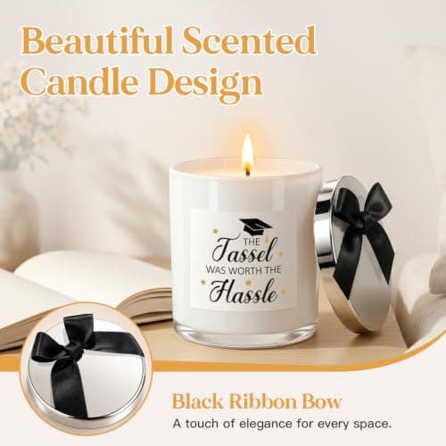Graduation Gifts for Graduates Daughter Son Friends, College/High School/Masters Degree Graduation Gift, Up to 60Hr Burn Time Graduation Gift for Her Him, Grad Candle, 10oz Lavender Scented Candle B0H7JRB68V