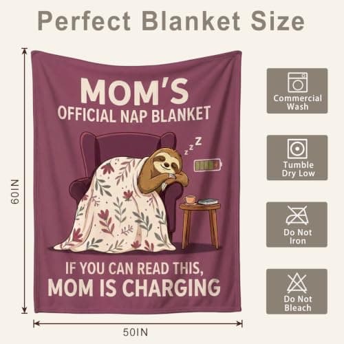 Fun Gifts for Mom on Birthday Mother's Day,Flannel Material ,Suitable for naps and rest,Mom Stocking Stuffers Mom Blanket,Fun Gifts for Mom from Daughter Son, 60 x 50 in B0HFN2KSHC