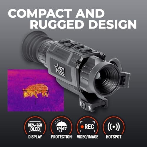 AGM Global Vision Rattler V2 Thermal Imaging Rifle Scope for Hunting. High Resolution Thermal Scope with High Sensitivity Thermal Optics IR Vision riflescope. Waterproof & Durable Design