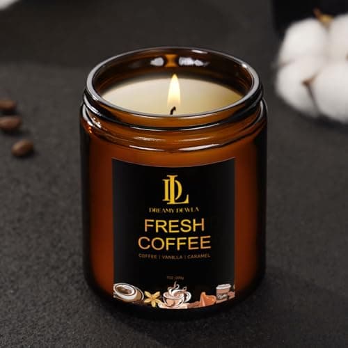 Fresh Coffee Candles, Coffee Scented Candle, Natural Soy Candles for Home Scented, Long Lasting with 50 Hour Burn Time, Gifts for Men Women B0F21RT1BQ
