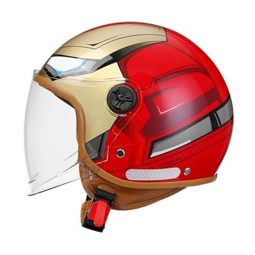 Youth & Kids Gift Retro Electric Motorcycle 3/4 Half Helmet,Toddler Cute 3/4 Open Face Motorcycle Half Helmet,DOT Approved,Boys Girls Go-Kart Dirt-Bike Street Scooter Vespa ATV Helmet
