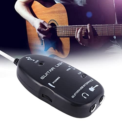 Sunicon Professional USB Guitar Cable, Guitar to USB Interface Cable Link Audio with Software CD Driver for PC Recording Adapter
