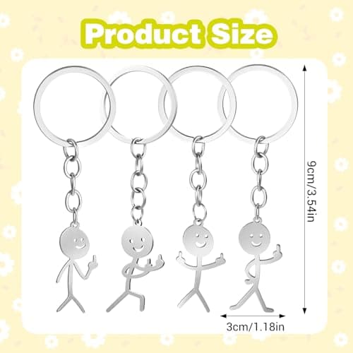 Ouligay 3Pcs Funny Keychain for Women,Middle Finger Keyring,Fun Keychains,Matching Keychains,Cool Gifts for Men