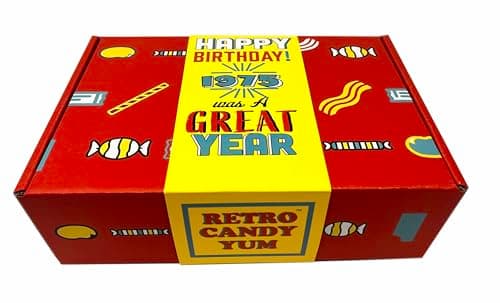 1975 Retro Childhood Candy Gift Box for 50th Birthday 1970s sweets JN