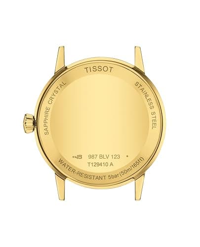 Tissot Mens Tissot Classic Dream 316L Stainless Steel case with Yellow Gold PVD Coating Quartz Watch, Brown, Leather, 22 (T1294103626100)