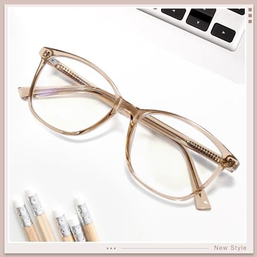 Madison Avenue Blue Light Blocking Glasses Anti Eyestrain UV Glare Blue Light Glasses for Women with Case, TV Phone Computer Gaming Eyeglasses (Coffee Brown)
