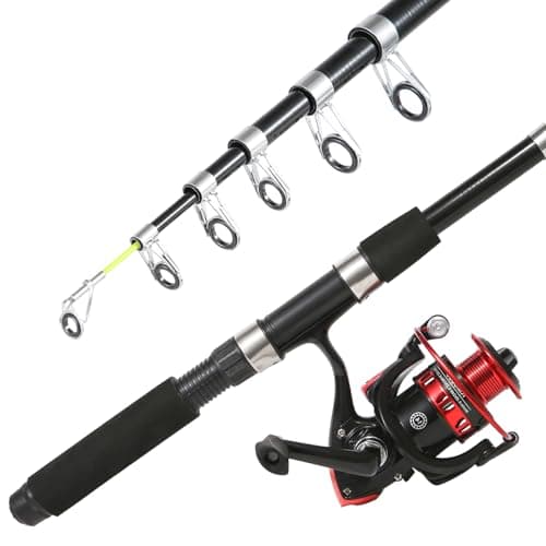 Tripquips Fishing Rod, 6.9ft 2Pcs Telescopic Fishing Rods Set, Carbon Fiber Fishing Pole, 2PCS Spinning Rod and Reel Combo with Carrier Bag Freshwater Fishing Rod and Reel Combos Kits Fishing Gear