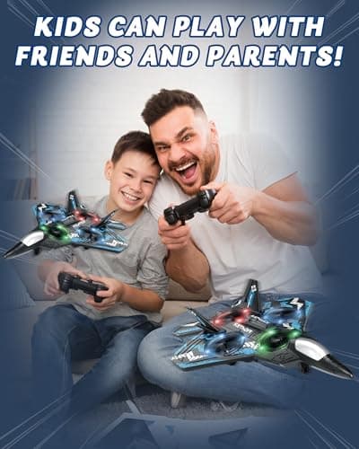 JoyRapt Drones for Kids Form RC Plane, Remote Control Airplane, Aircrafts Toys for Boys, Jet Helicopter Drones with LED Lights 360° Flip, Gifts for 6 8 10 Year Old Boys, 2 Rechargeable Batteries