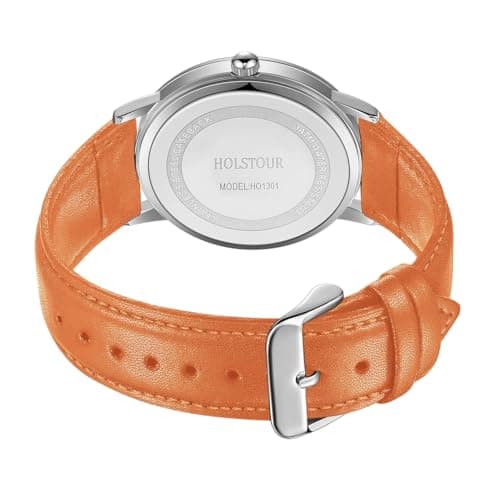 HOLSTOUR Watches for Mens Minimalist Fashion Business Wrist Watch Analog with Leather Strap
