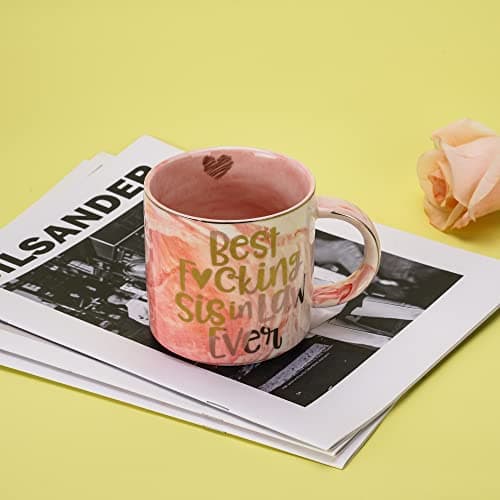 Hendson Sister In Law Gifts - Best Sis In Law Ever - Funny Sister In-Law Chirstmas Birthday Gift, Engagement, Wedding Gift, New To Be - Pink Mug, 11.5oz Coffee Cup