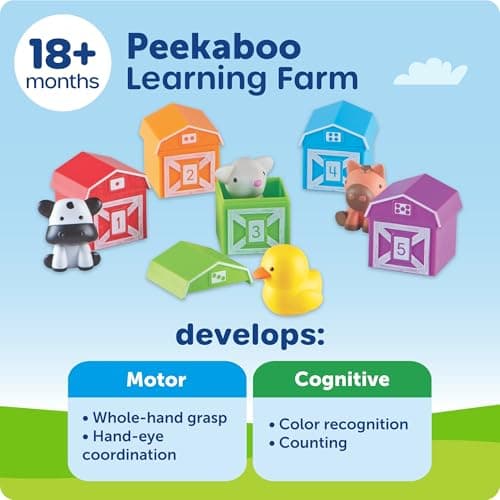 Farm Animals for Toddlers, Educational Fine Motor Montessori Sets, Toddler Animal Toys, Counting, Sorting & Matching Toy Learning Resources The Original Peekaboo Learning Farm B081P4CZQ9