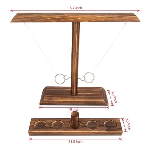 DreamToyz Ring Toss Games for Adults, Yard Games, Patio Decor, Outdoor Indoor Games, Wooden Hook and Ring Game for Bars, Home, Party, 15.7" X 13" Large Size
