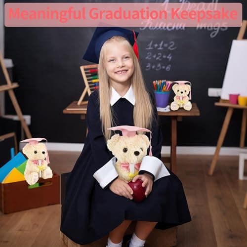 Class of 2025 Graduation Bear - Kindergarten Graduation Gift for Girls,Stuffed Plush Teddy Bear with Cap & Diploma, High School Graduation Gifts for Her, Grad Bear Gift 2025-8 Inch| You DID it (Pink)