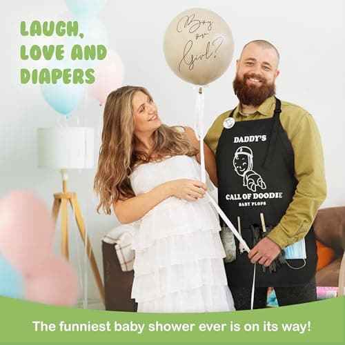 MUNIFICENCE APRON DADDY TO BE GAG GIFT, BABY SHOWER FUNNY ACTIVITY, GENDER REVEAL, NEW DADDY