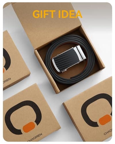 CHAOREN Mens Belt Leather Ratchet Belt - Customizable Fit, Effortless Style (35mm)