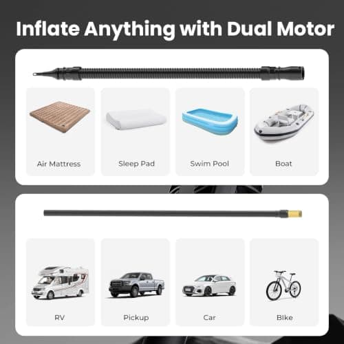 with 19200mAh for Heavy duty Vehicle, Car & Inflatables, 100% Duty Cycle & Dual Cylinder, Bike Pump with LED Backlight,Orange ETENWOLF VORTEX S6 Tire Inflator Portable Air Compressor, Cordless Air Pump B0CGLTPKBZ