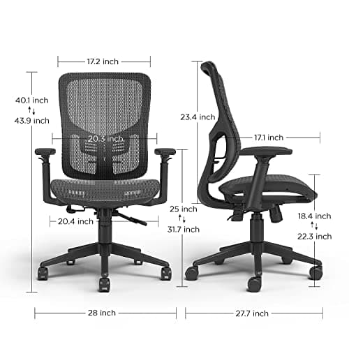 STAPLES Kroy Ergonomic Task Chair, Mesh, Ergonomic, Lumbar Support, Adjustable Height, Black