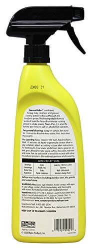 Grease Relief Degreaser and Laundry Stain Remover (18 Oz.) - Heavy Duty Kitchen Cleaner Spray/Non Toxic Formula/All Purpose Degreaser for Stove Top, Oven, Grill, Car, Soil & Cloth Stains (524919)