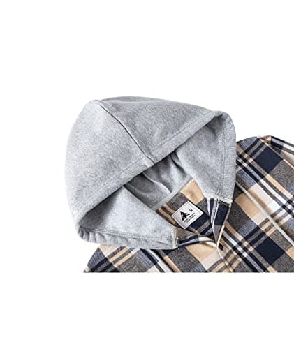Big Tall, with Pocket, Adjustable Cuffs, Machine Wash, Business,Work, Office, Vacation, Graduation, Wedding, Party, Daily ZITY Men's Flannel Hoodie Shirts Casual Button Down Long Sleeve Plaid Shirt B0BB2JC2QX