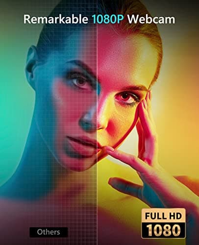 NBPOWER 1080P 60FPS Streaming Camera Webcam with Microphone and Fill RGB Light,Autofocus,Work with Laptop/Desktop Computer/Winsdows/Mac OS/PC Computer for Camera