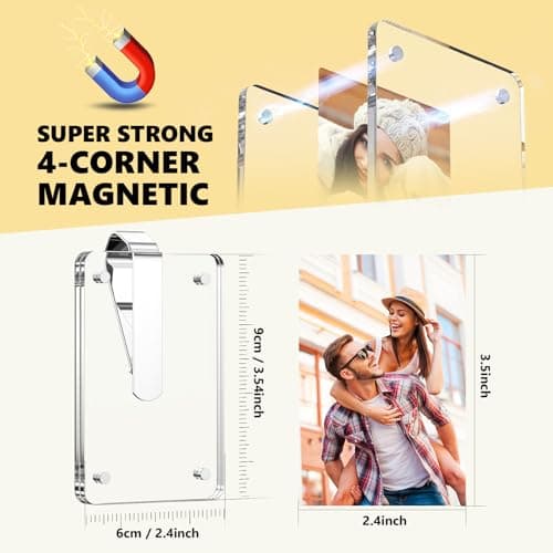 Magnetic Car Photo Holder, Car Accessories Birthday Gifts for Boyfriend, Personalized Car Picture Frame Magnetic Car Visor Picture Clip, Valentine's Day Gifts for Boyfriend, 2Pack B0F8JH118V