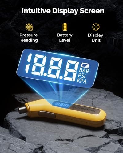 Tire Pressure Gauge Digital 200 PSI, HYVOHEX Tire Gauges for Tire Pressure with AAA Batteries, Visual LED Display Tire Gauge with Backlight, Digital Tire Gauge for Car Truck Motorcycle Bicycle