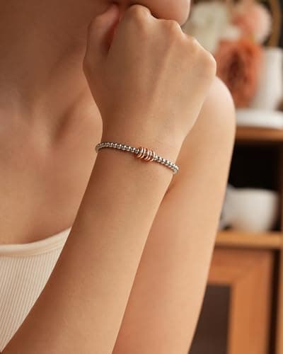 3 4 5 6 7 8 Decade Birthday Jewelry for Women Cool Happy Birthday Gift for 30 40 50 60 70 80 Year Old Women with Message Card Classy 30th-80th Birthday Gifts for Women, Rose Gold Charm Bracelet B0FH22JV4B